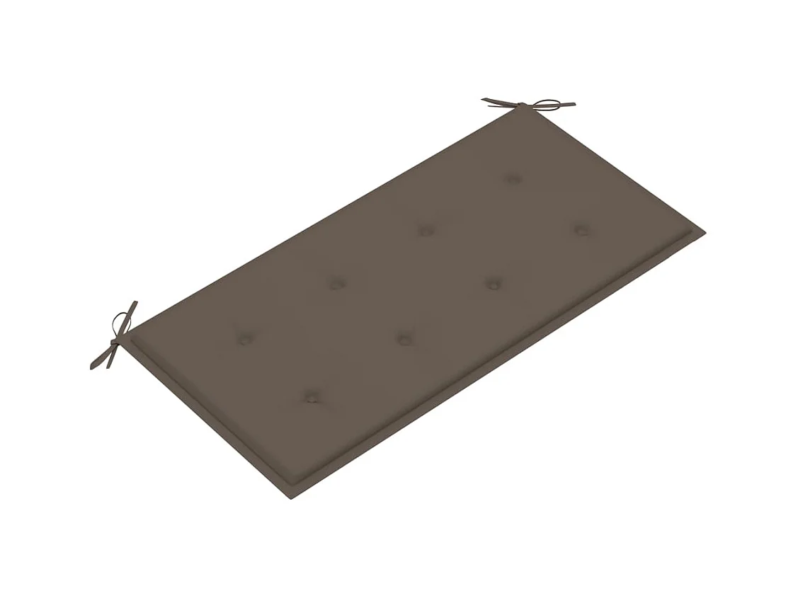 Tuinbank met taupe kussen 112 cm Massief teakhout