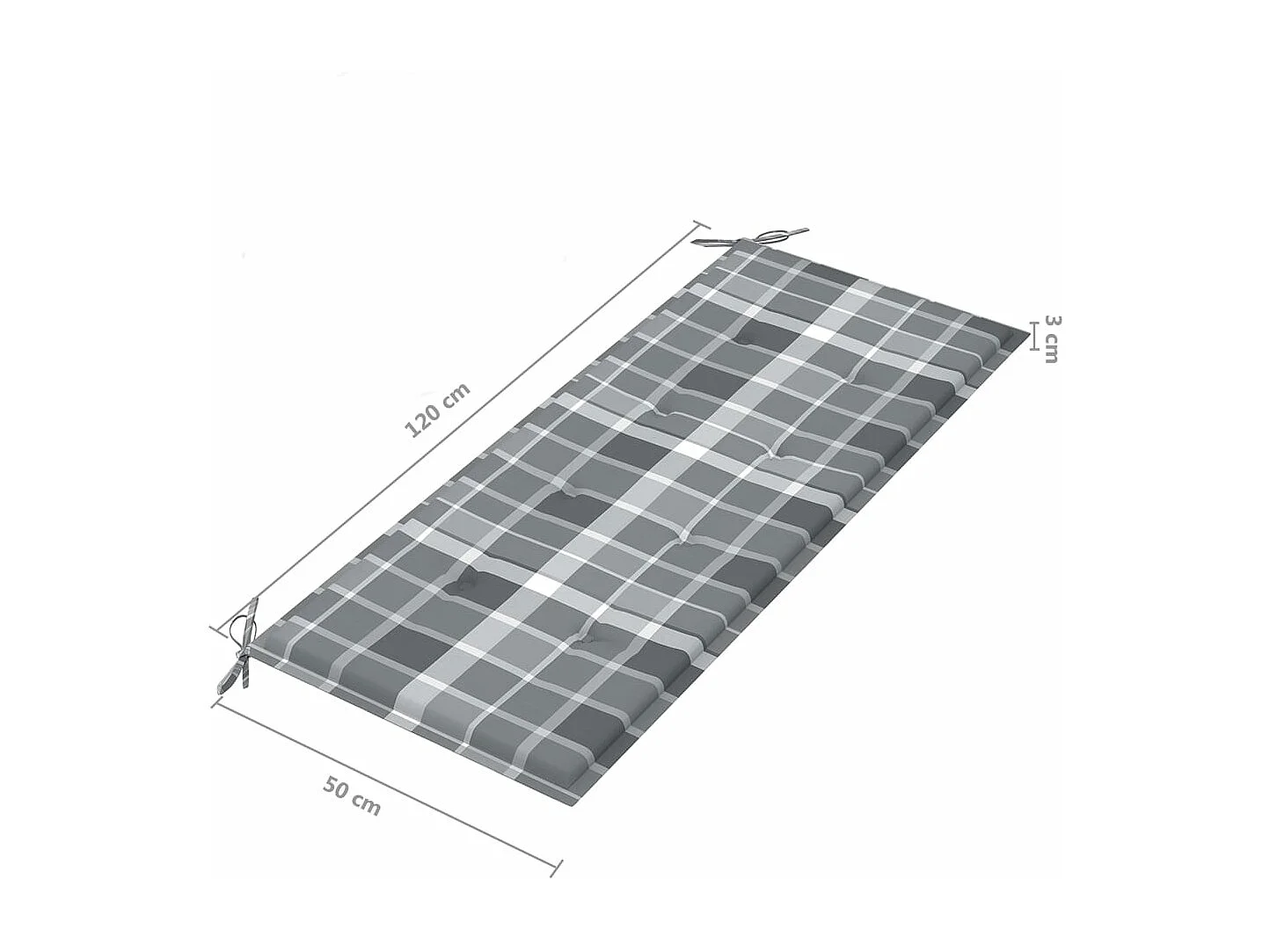 Banc de jardin pliable avec coussin 118 cm Bambou