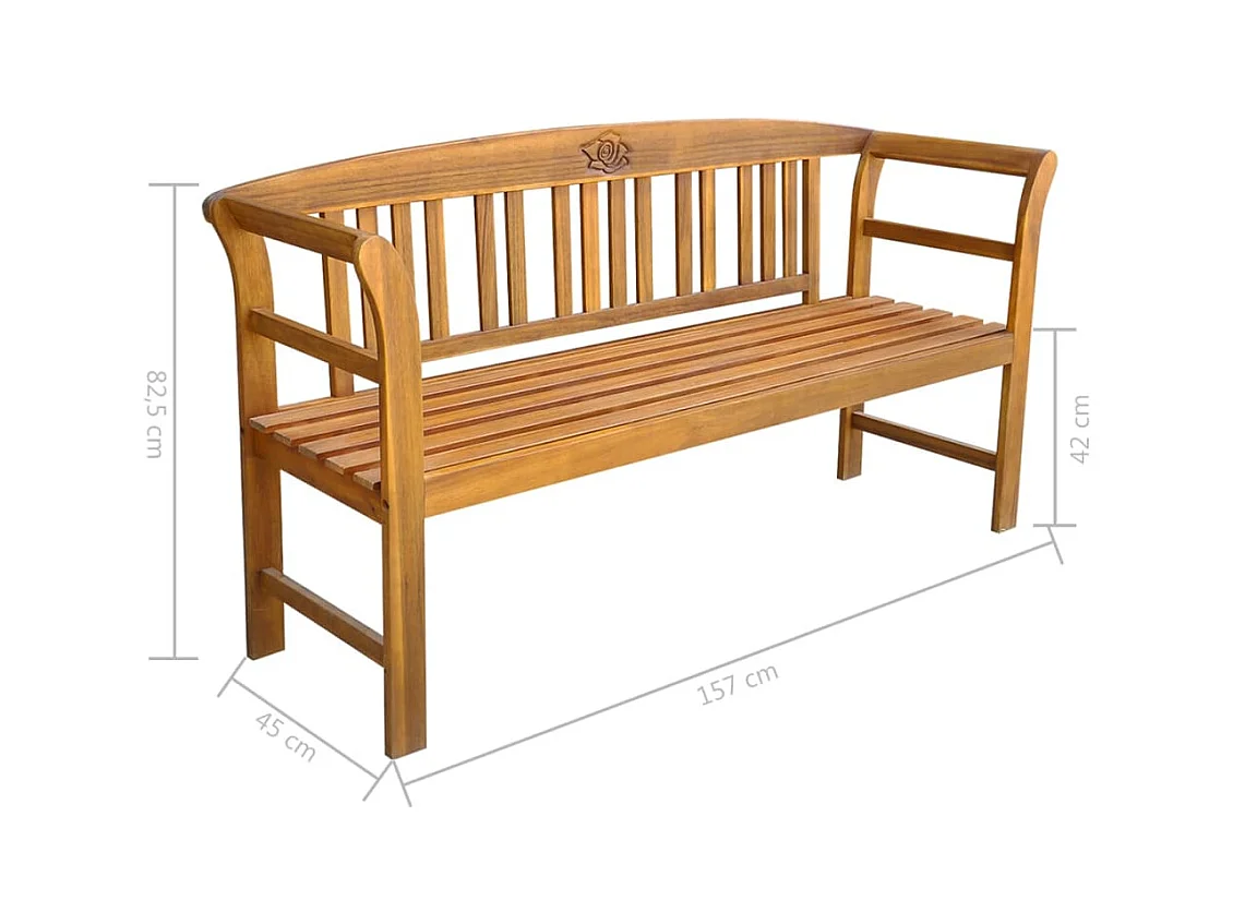 Banc de jardin avec coussin 157 cm Bois d'acacia massif