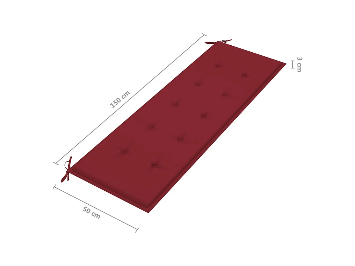 Banc de jardin avec coussin 157 cm Bois d'acacia massif