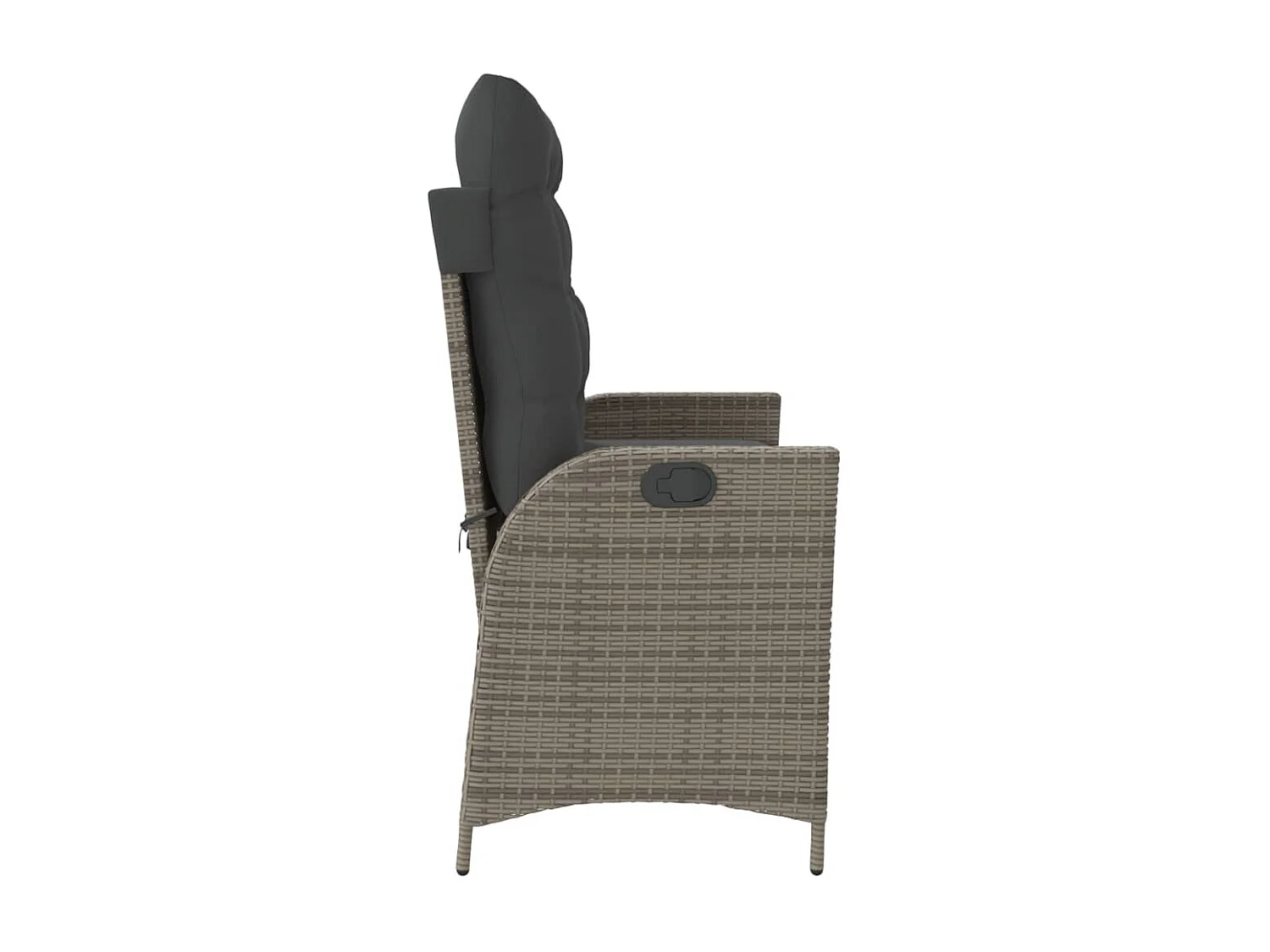 Banc inclinable de jardin avec coussins gris résine tressée