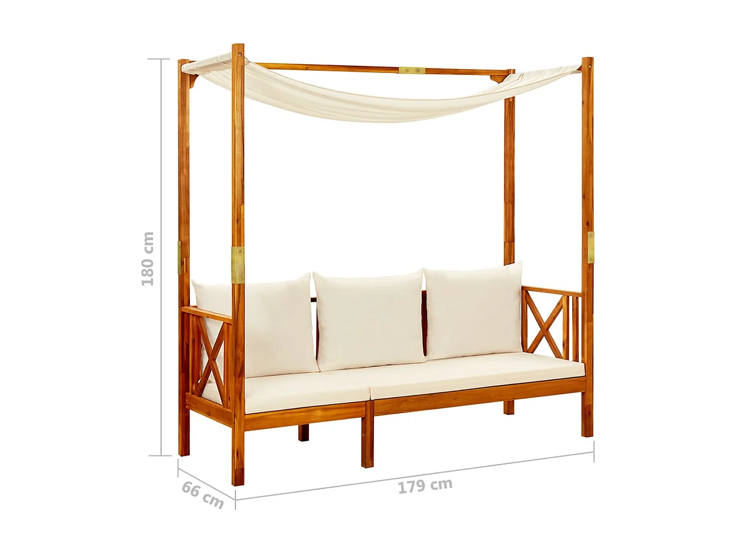 Banc de jardin avec auvent Bois d'acacia solide