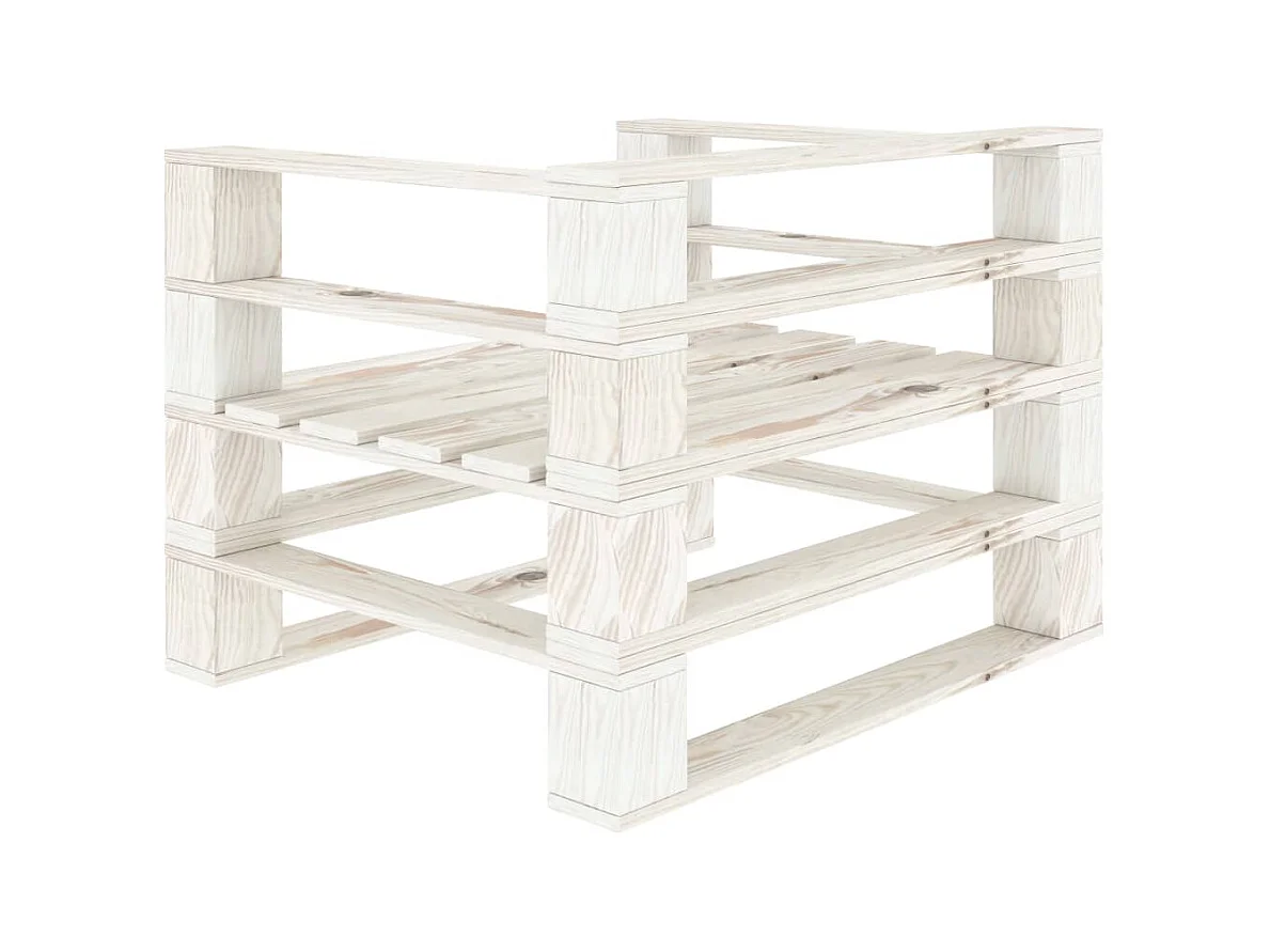 Witte houten tuinpalletfauteuil