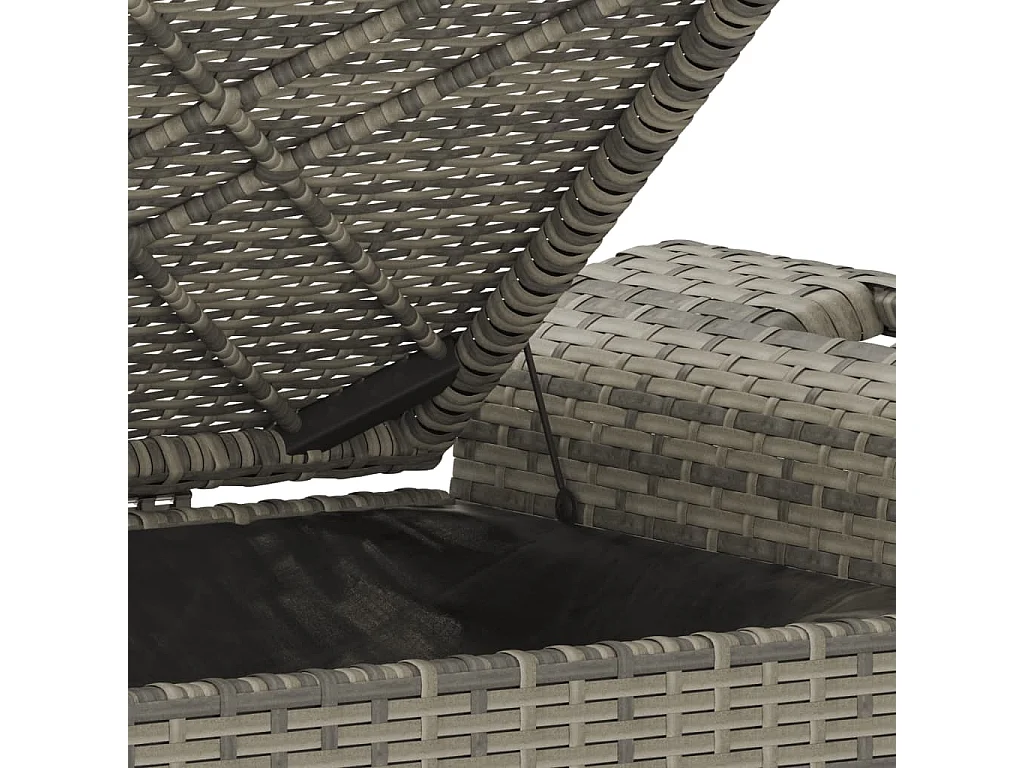 Panca da giardino con cuscino grigio 116x46x57 cm in resina intrecciata