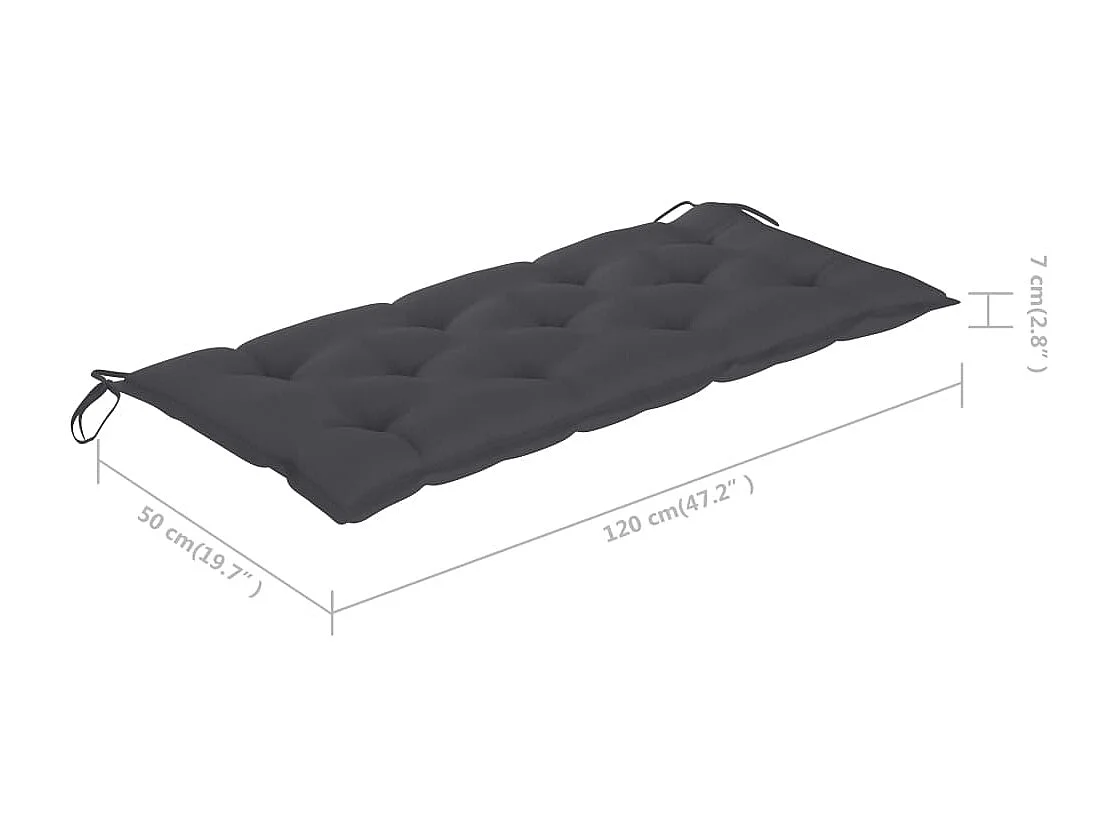 Banc de jardin avec coussin 120 cm Bambou