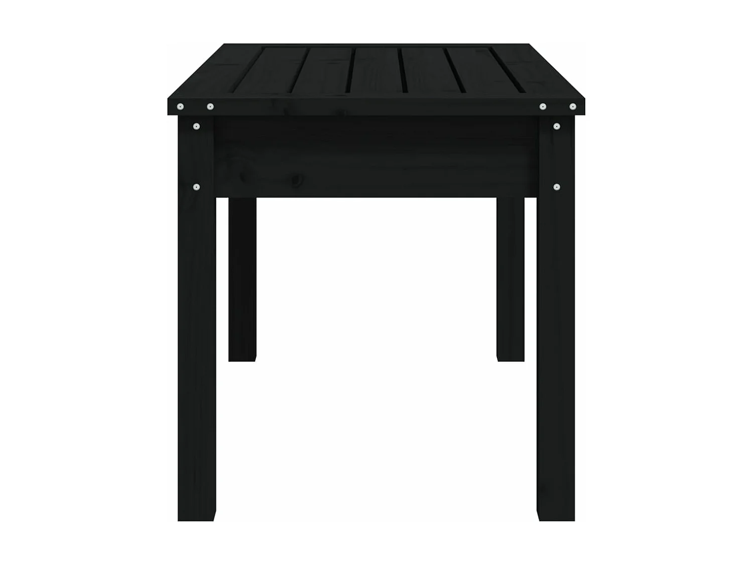 Schwarze Gartenbank 80x44x45 cm aus massivem Kiefernholz