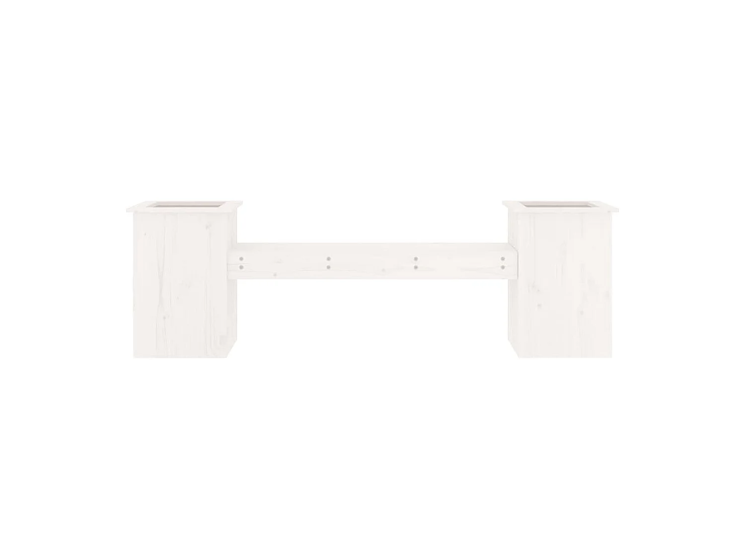 Banc avec jardinières blanc 184,5x39,5x56,5 cm bois massif pin