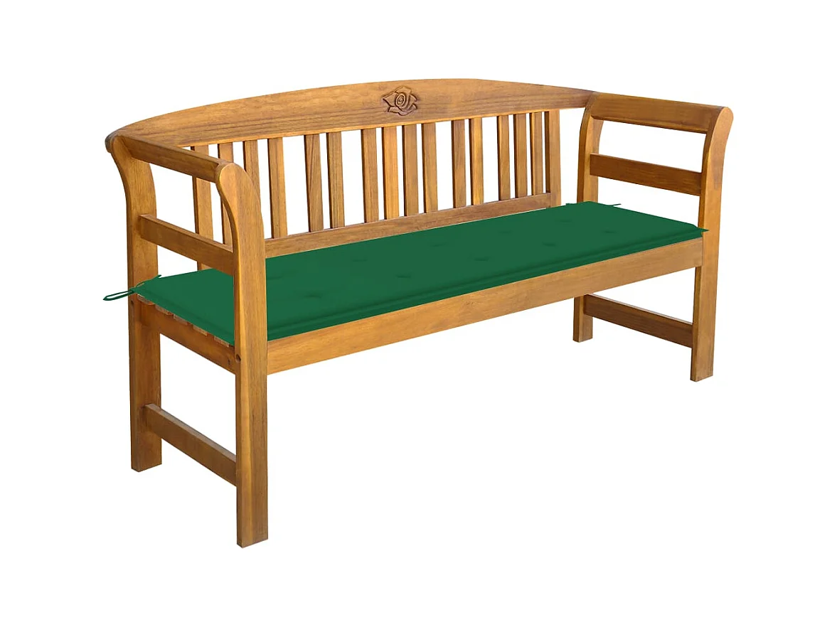 Gartenbank mit Kissen 157 cm Massives Akazienholz
