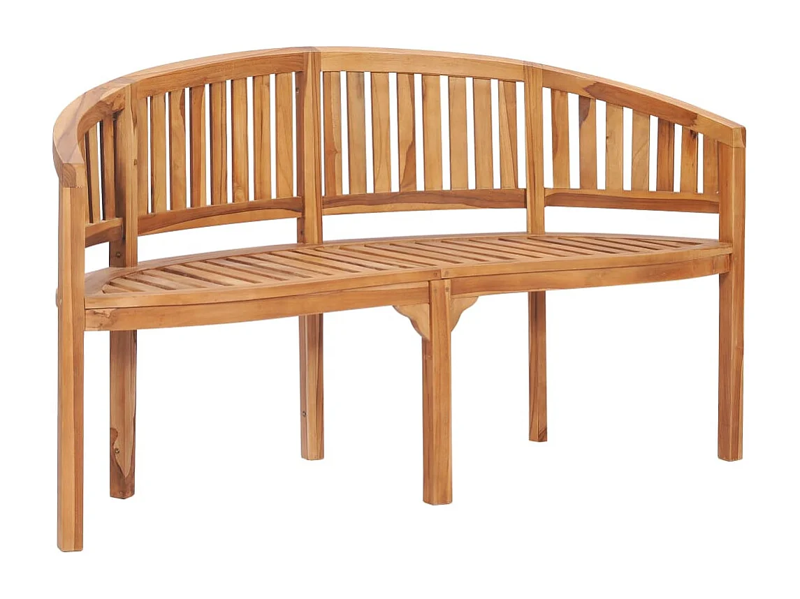 Bananenförmige Gartenbank 151 cm Massives Teakholz