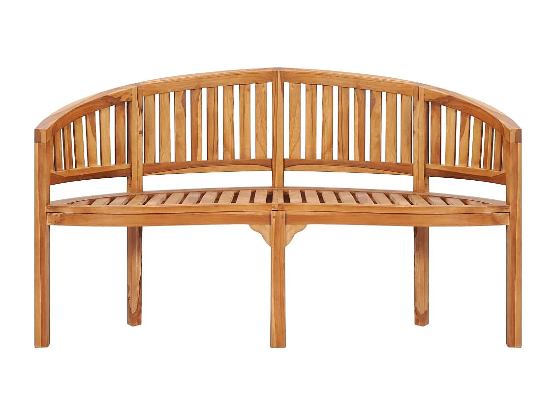 Bananenförmige Gartenbank 151 cm Massives Teakholz