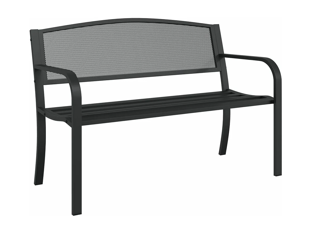 Banco de jardim 119 cm em aço preto