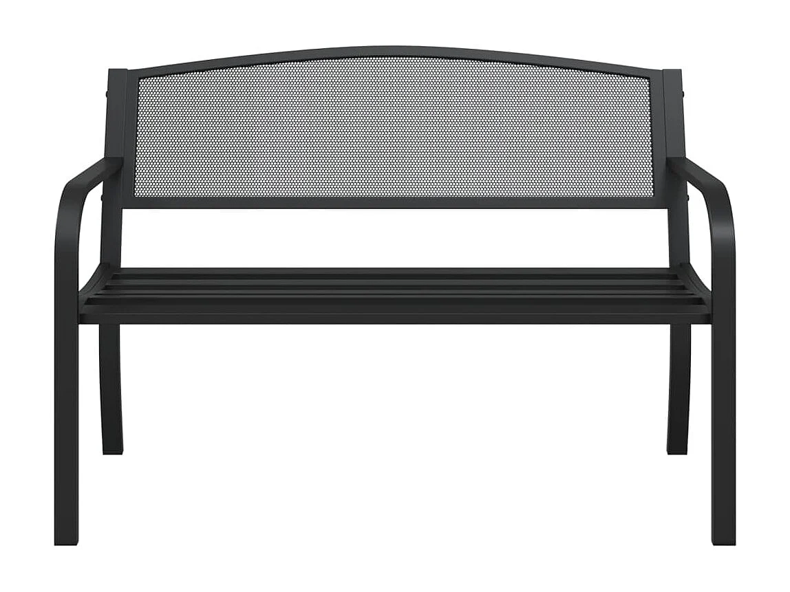 Banco de jardim 119 cm em aço preto