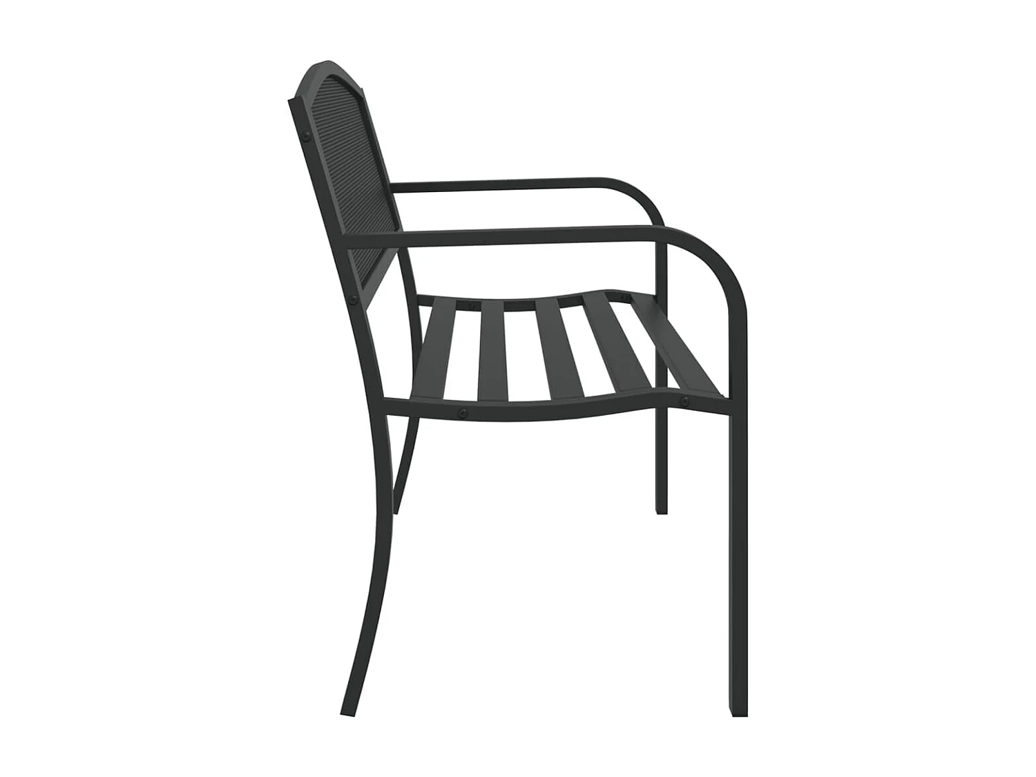 Banco de jardim 119 cm em aço preto