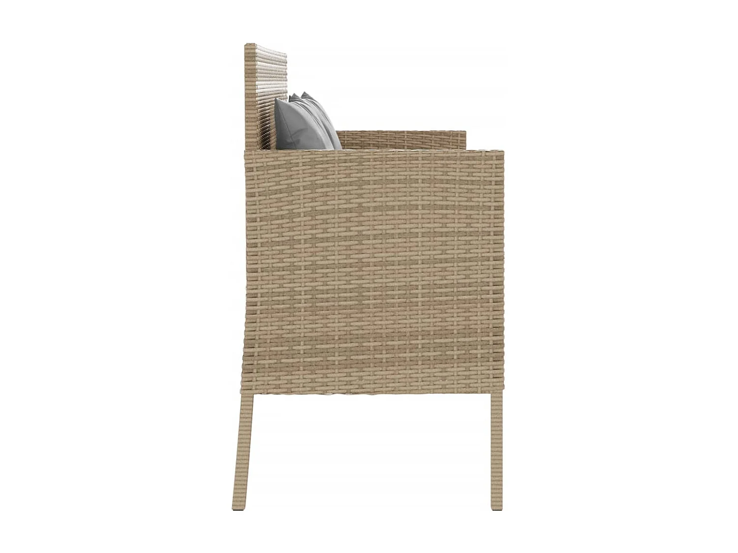 Banc de jardin avec coussins beige résine tressée