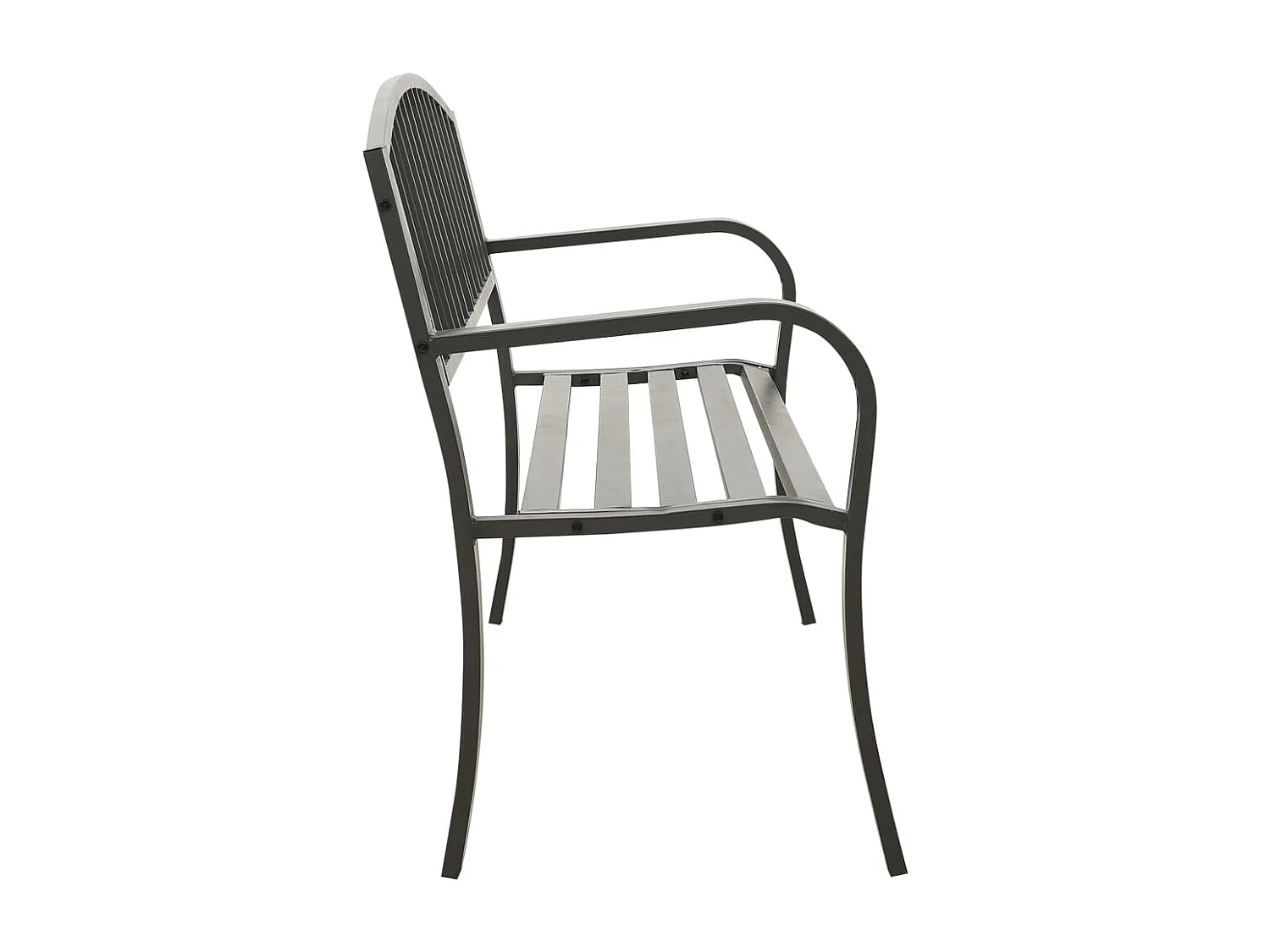 Panca da giardino grigia 120 cm Acciaio