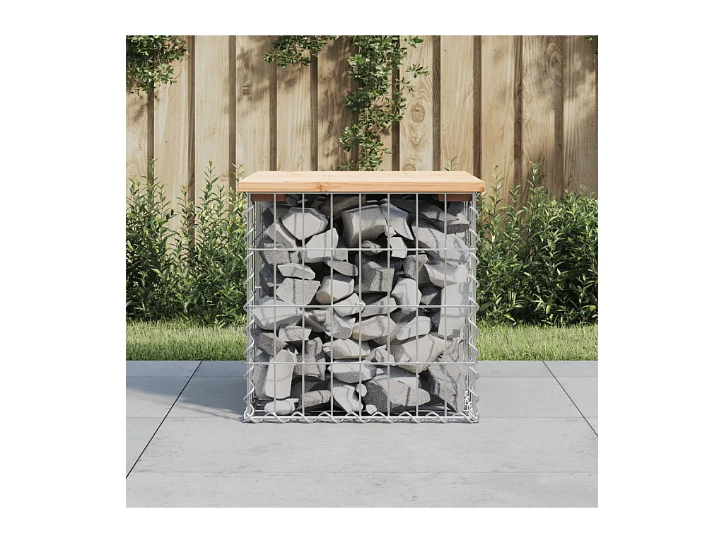 Banc de jardin design de gabion 43x44x42 cm bois massif de pin