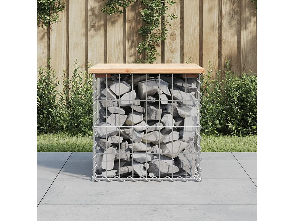 Banco de jardim de design Gabion 43x44x42 cm em madeira maciça de pinho