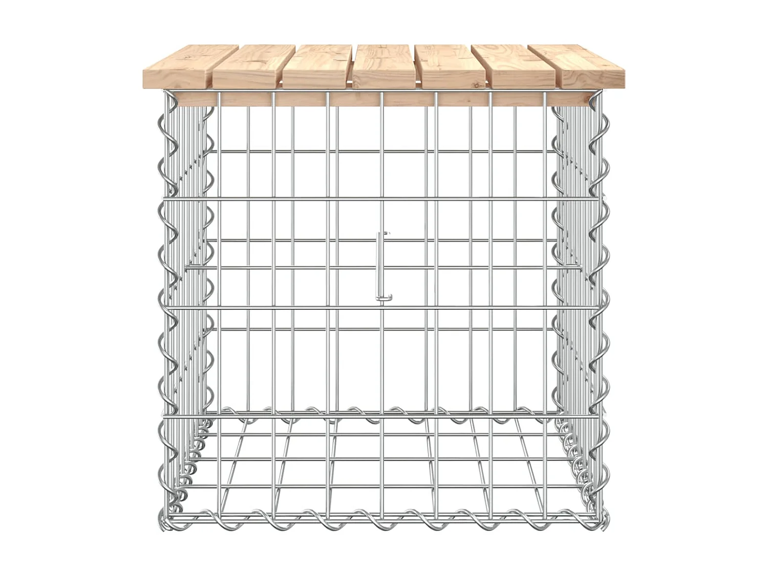 Banco de jardim de design Gabion 43x44x42 cm em madeira maciça de pinho