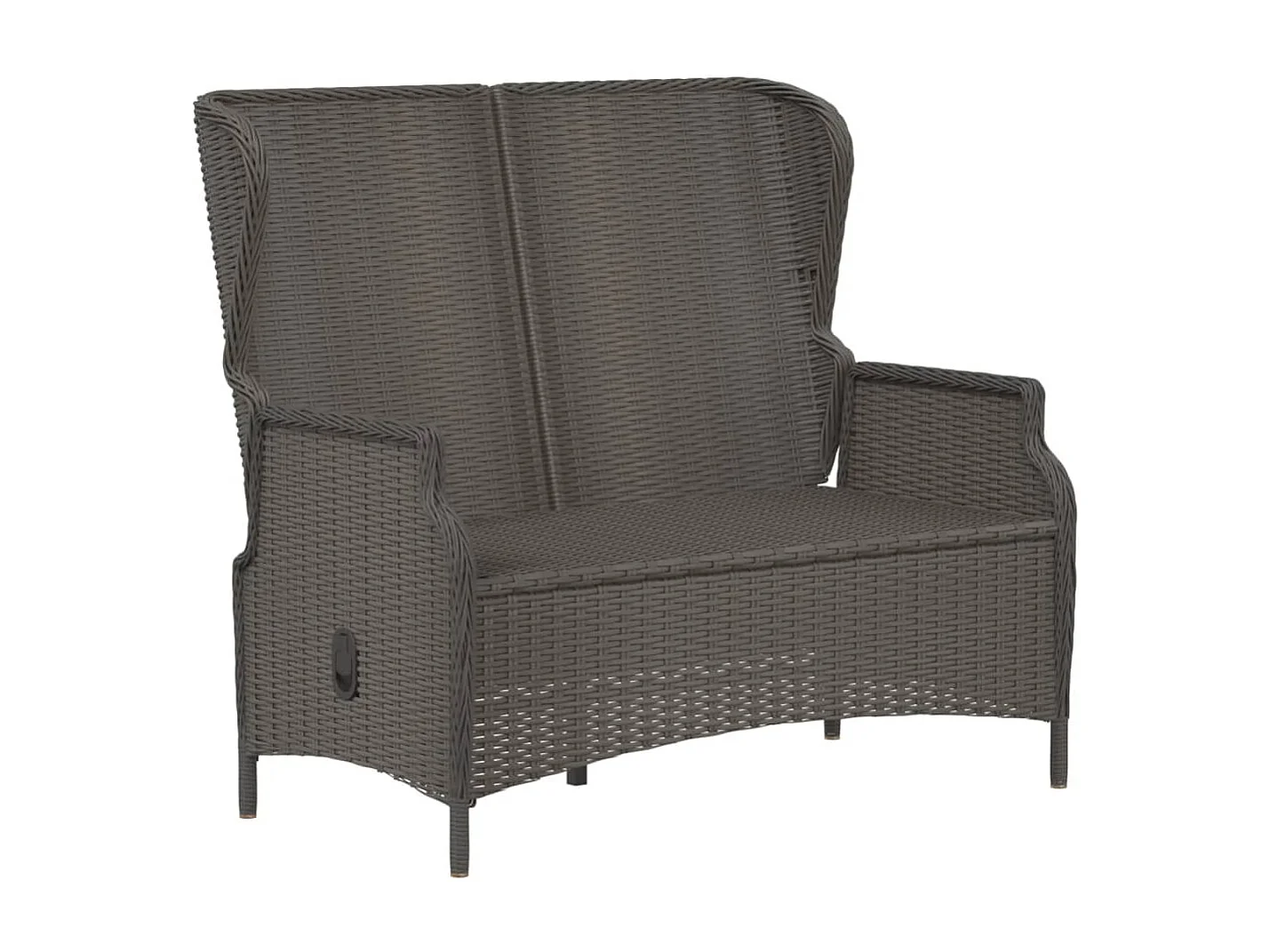 Banc de Jardin à 2 Places avec Coussins Noir Résine Tressée