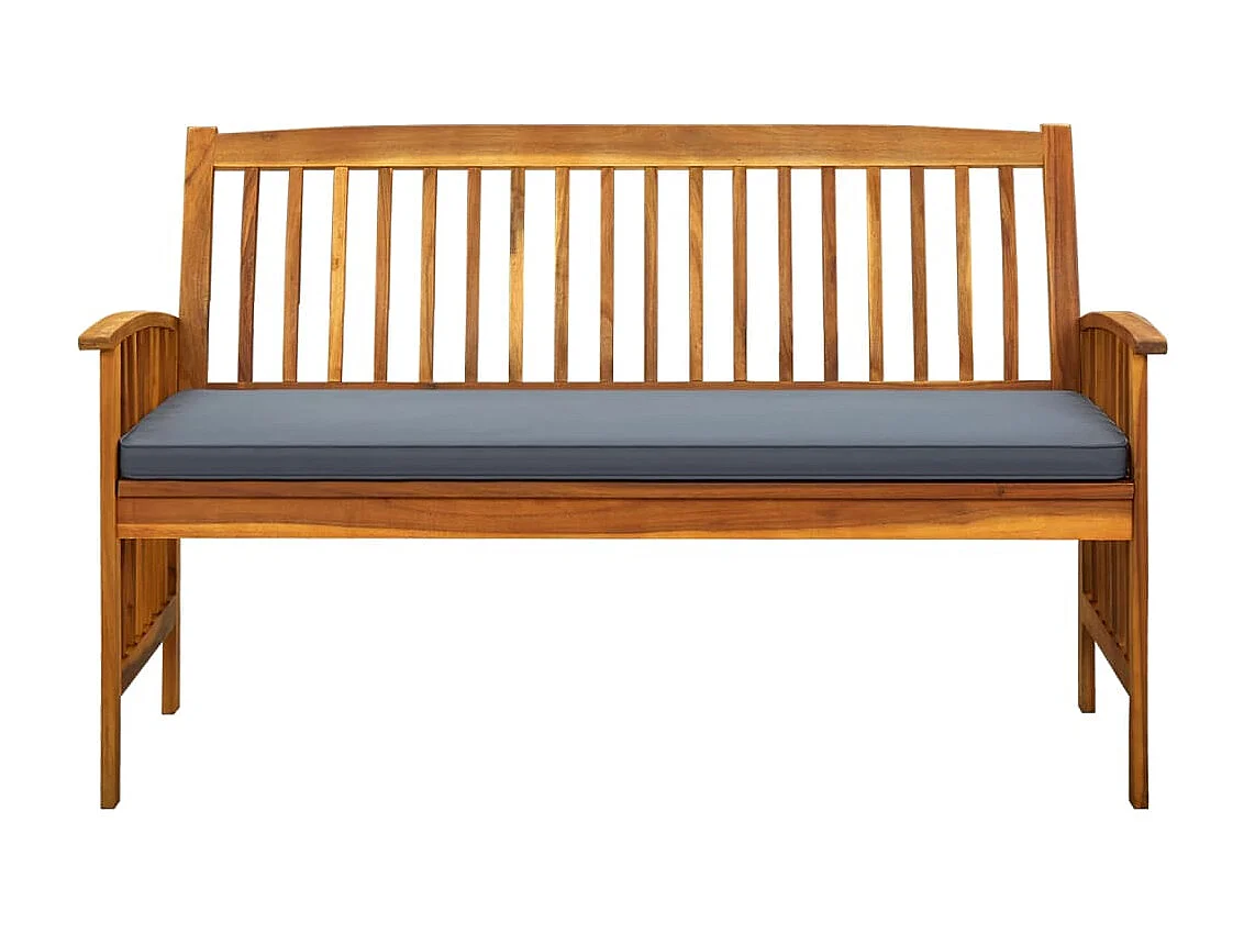 Banc de jardin avec coussin 147 cm Bois d'acacia massif