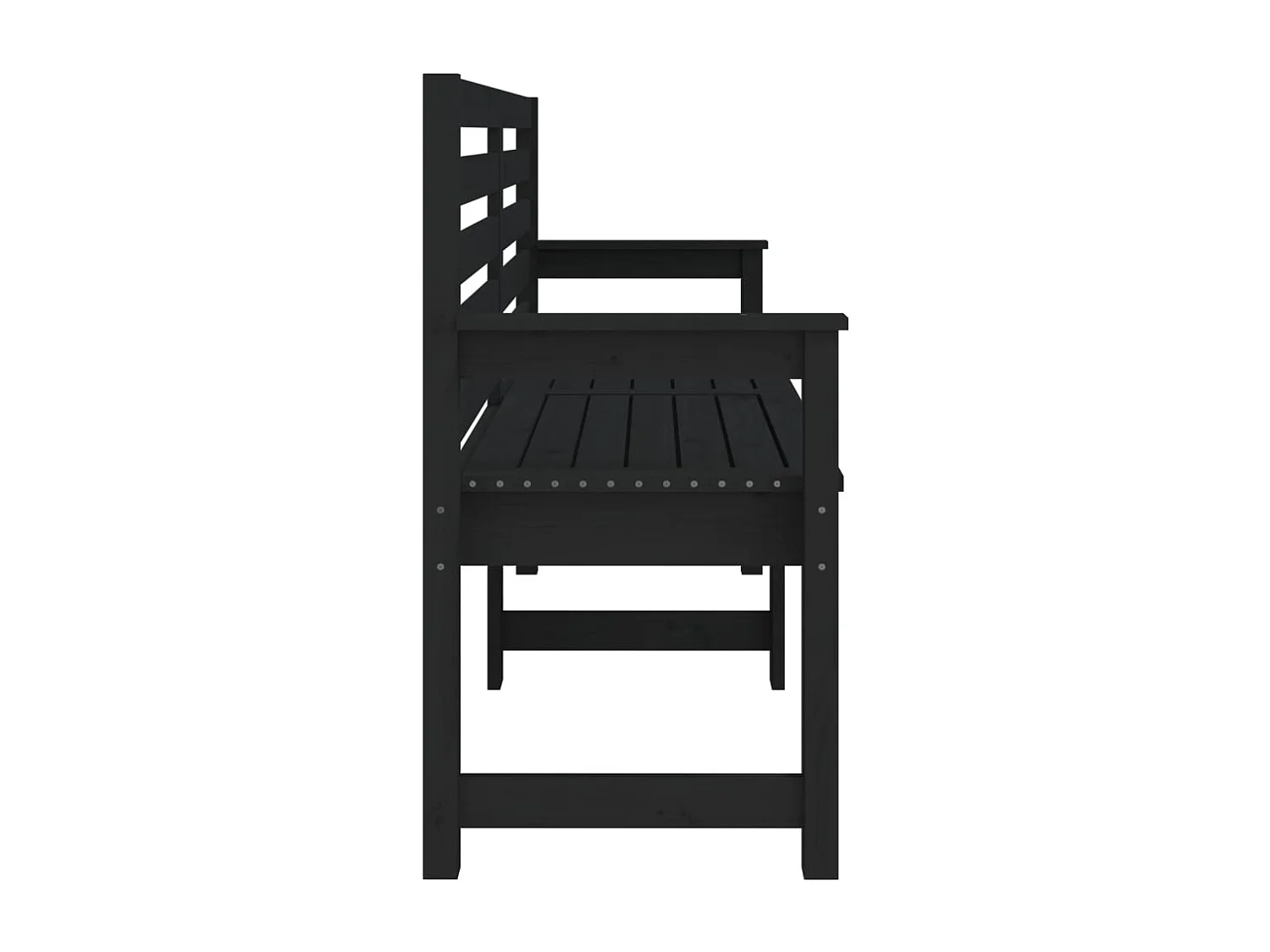 Banc de jardin noir 159,5x48x91,5 cm bois massif de pin