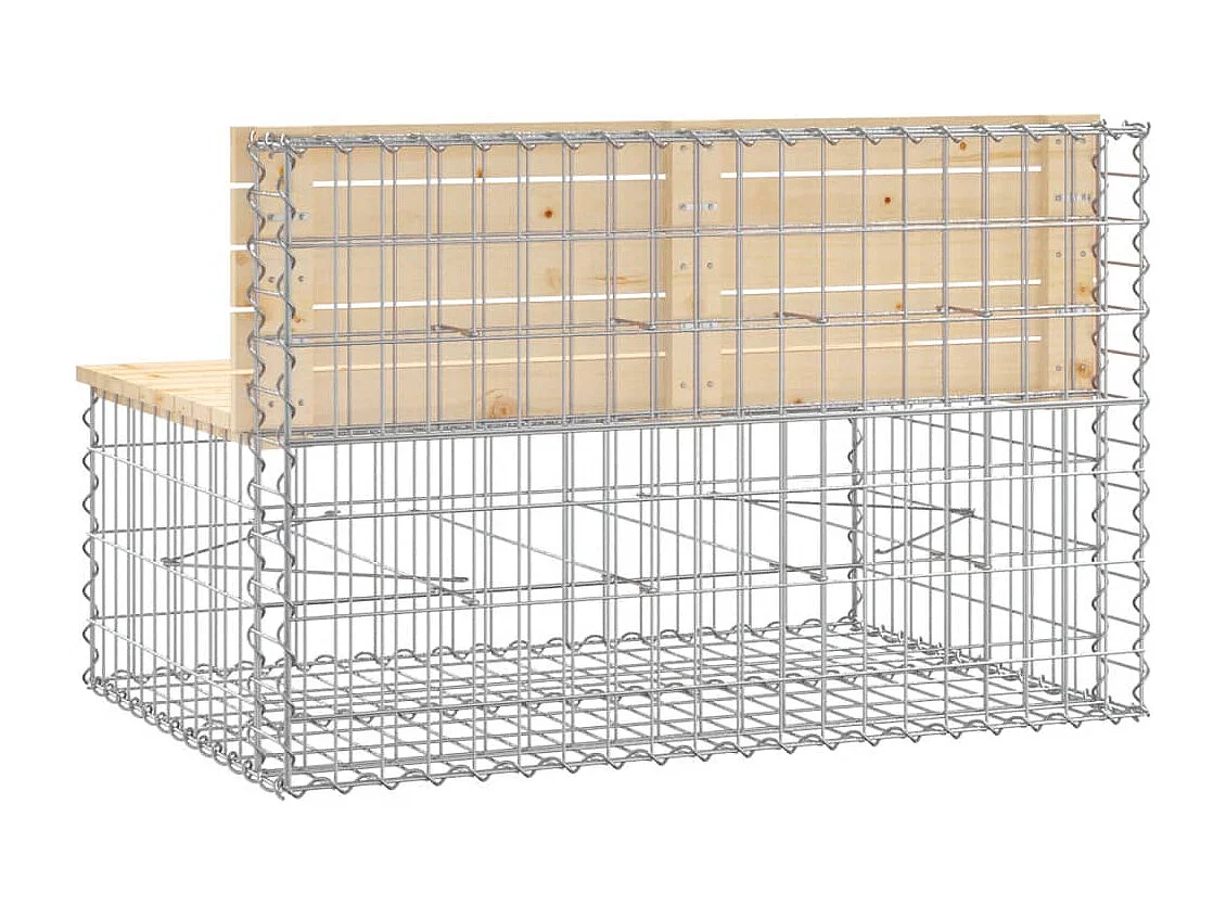 Banco de jardim de design Gabion 103x70x65 cm em madeira maciça de pinho