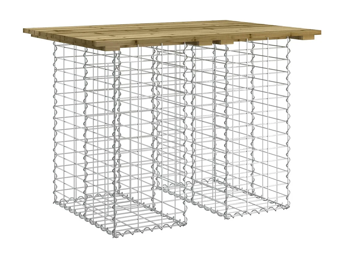 Banc de jardin design gabion 100x70x72 cm bois de pin imprégné