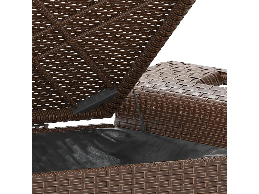 Banc de jardin avec coussin marron 116x46x57 cm résine tressée