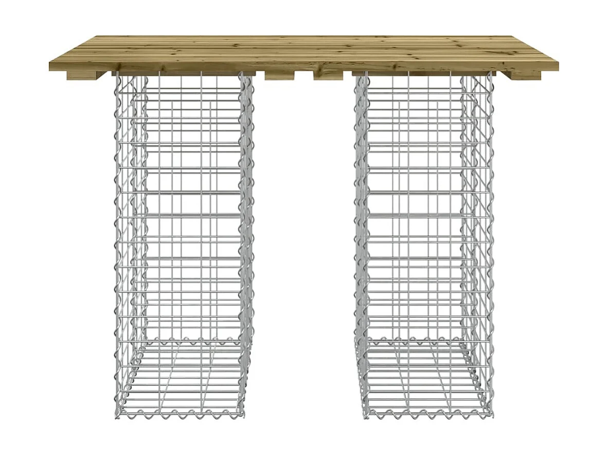 Banc de jardin design gabion 100x70x72 cm bois de pin imprégné