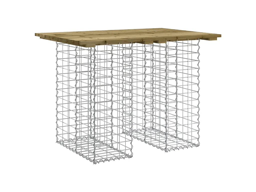 Panca da giardino gabbione design 100x70x72 cm in legno di pino impregnato