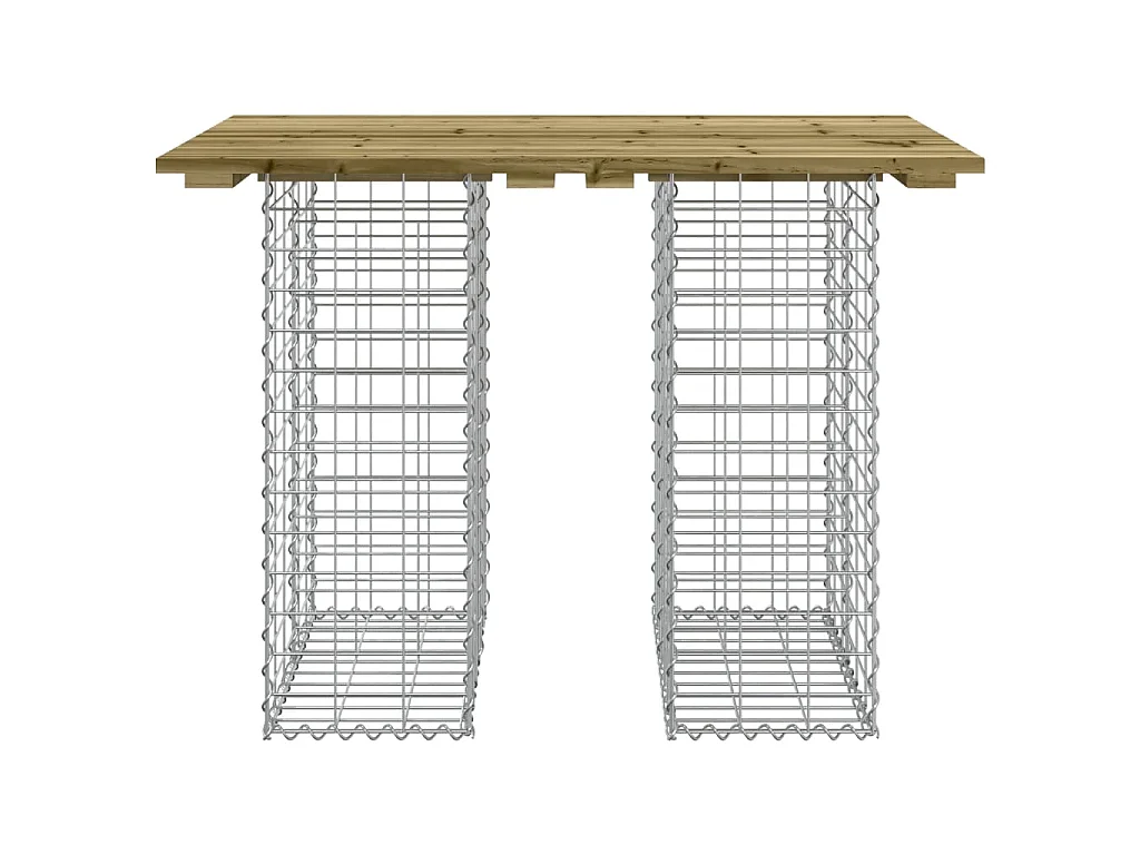 Panca da giardino gabbione design 100x70x72 cm in legno di pino impregnato