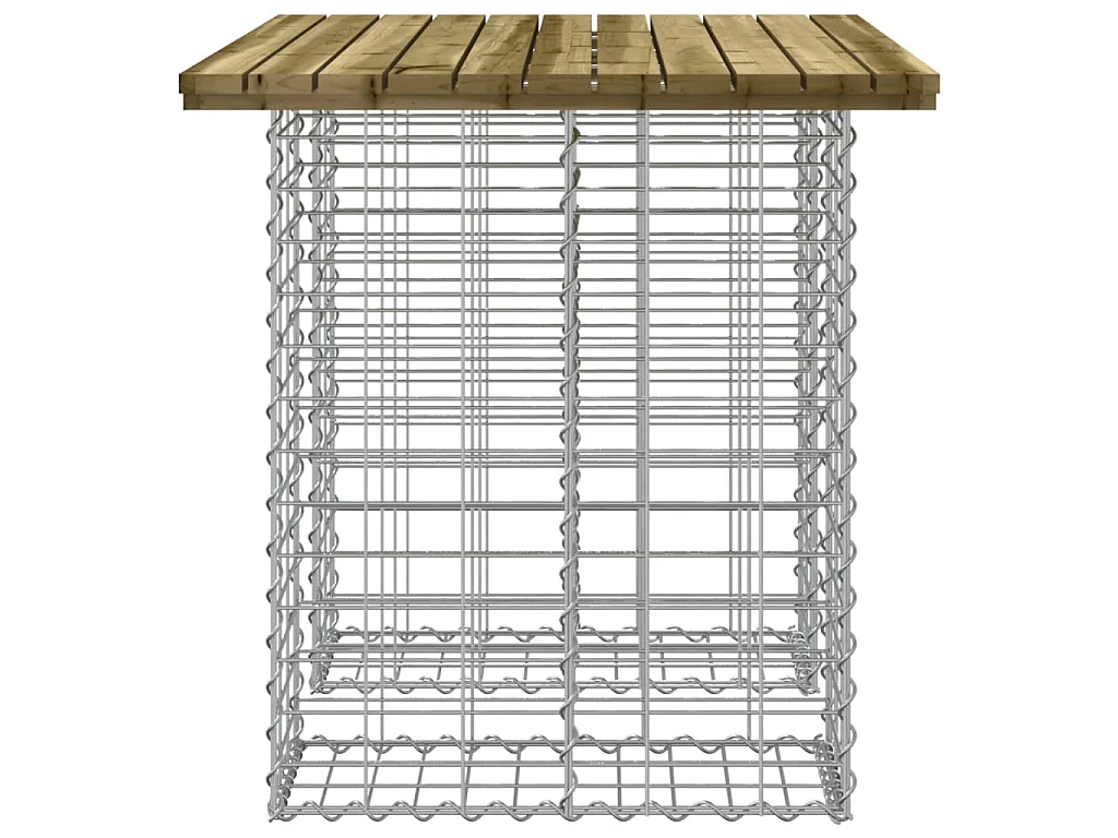 Panca da giardino gabbione design 100x70x72 cm in legno di pino impregnato