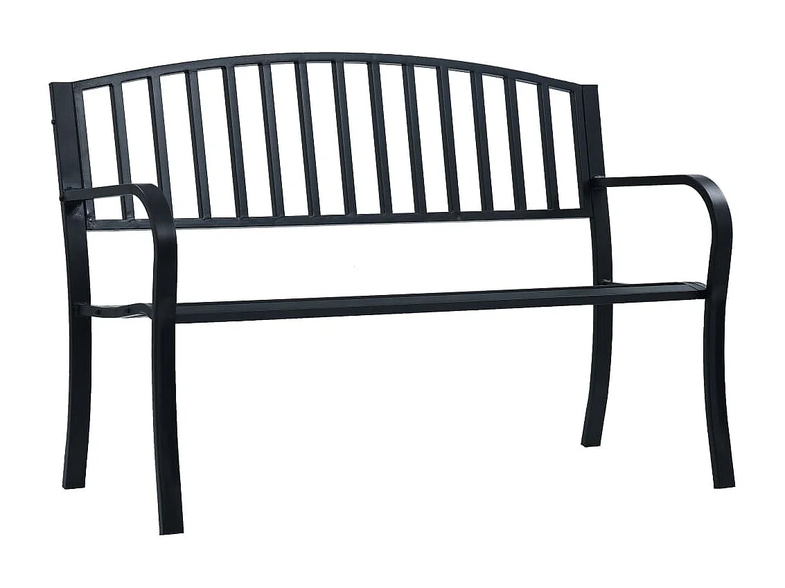 Gartenbank 125 cm Schwarzer Stahl