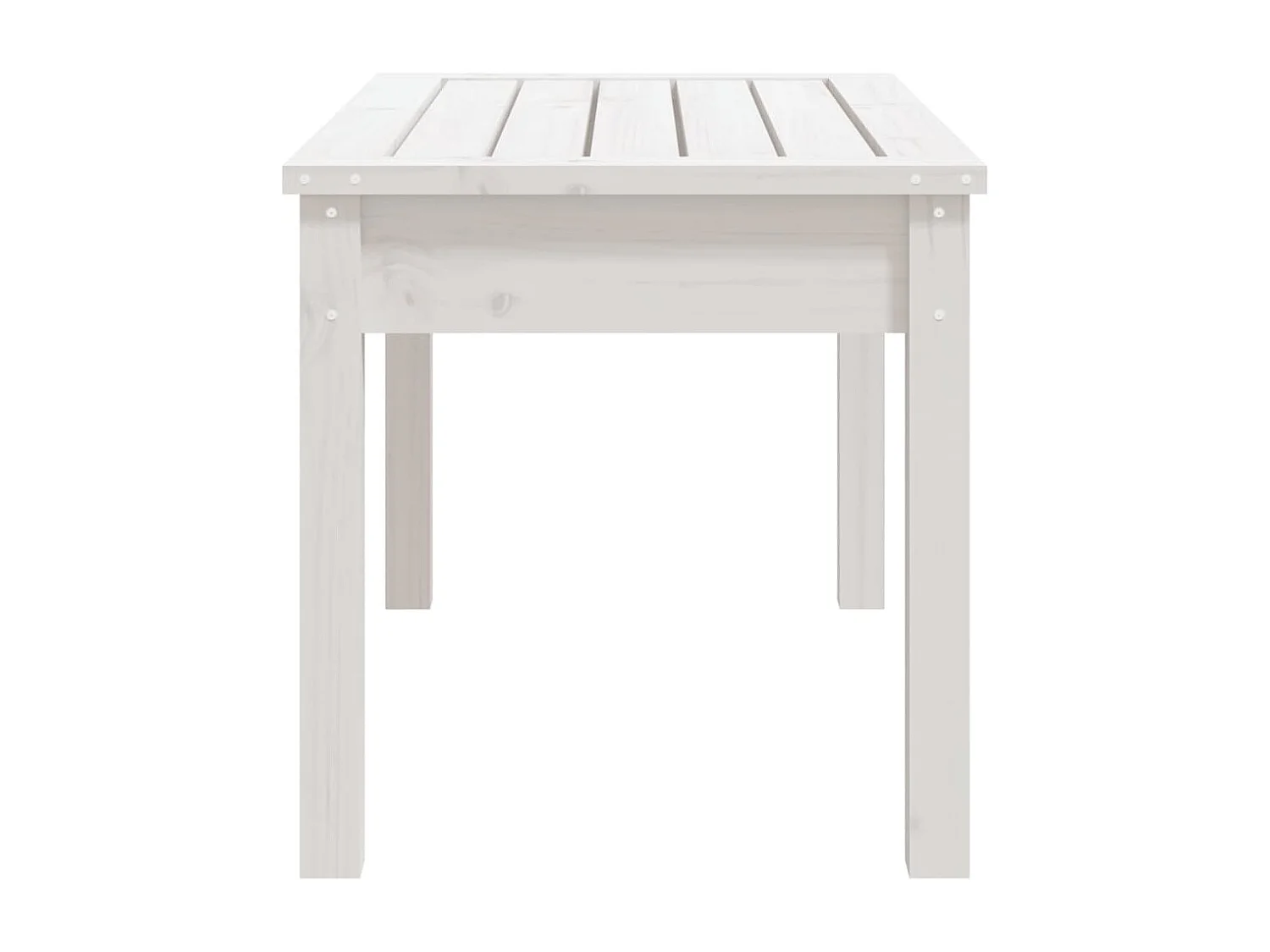 Banco de jardín blanco madera maciza de pino 80x44x45 cm