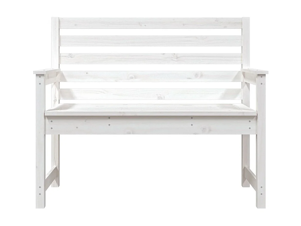 Banc de jardin blanc 109x48x91,5 cm bois massif de pin