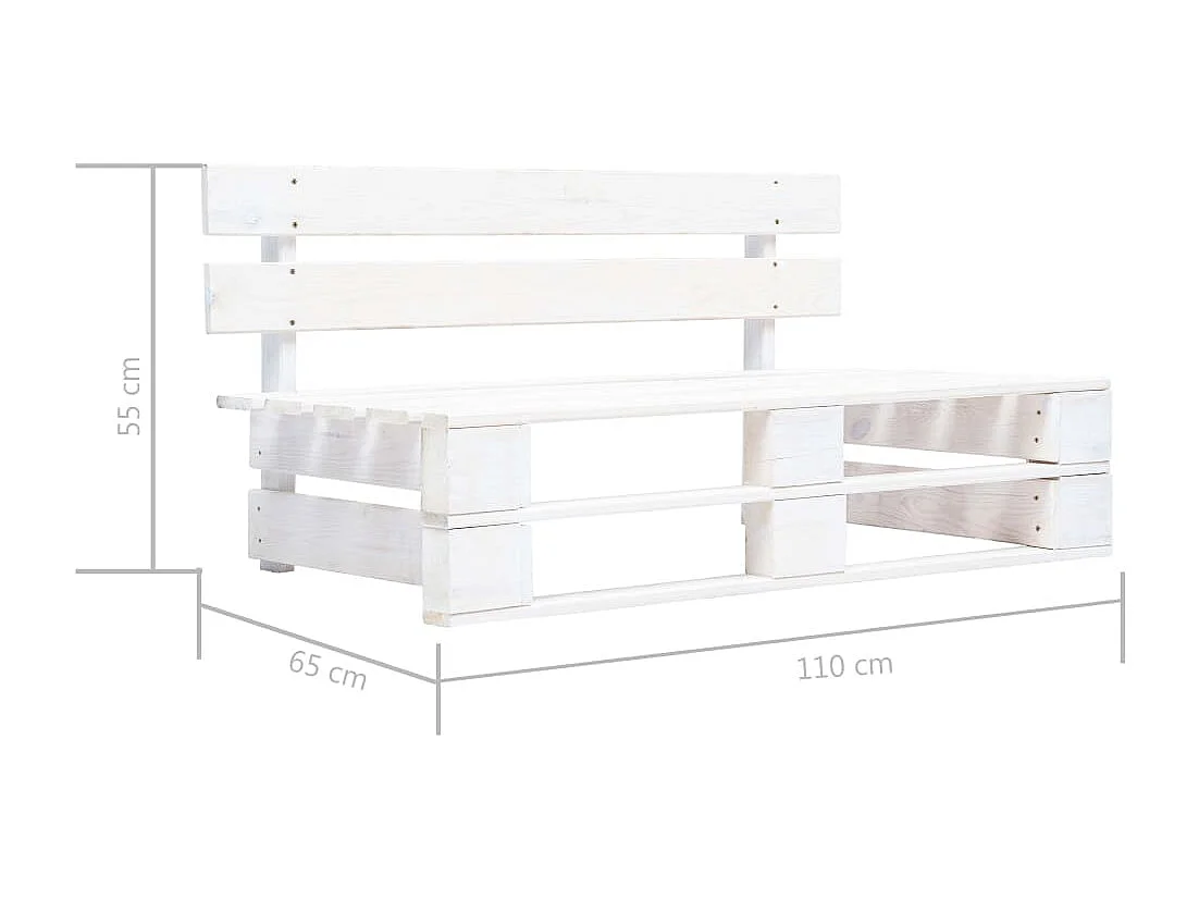 Panca da giardino in legno bianco grigio