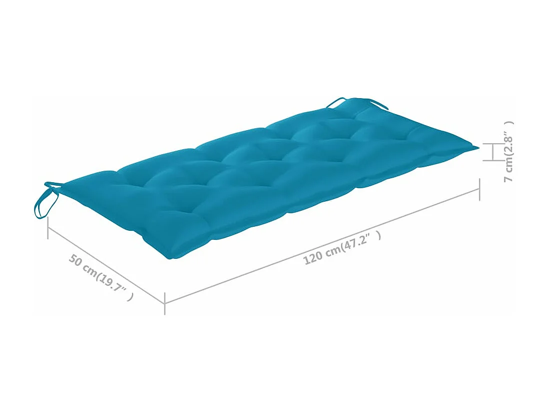 2-Sitzer-Gartenbank mit Kissen 120 cm Eukalyptusholz