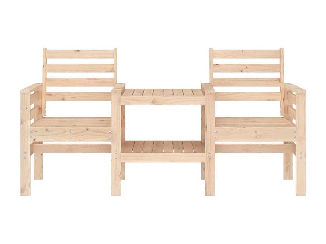 Tuinbank met 2-zits tafel in massief grenenhout