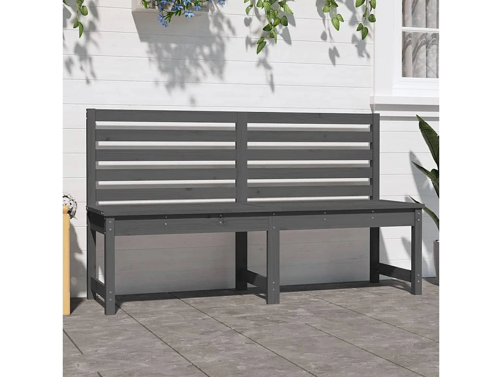 Banc de jardin gris 157,5 cm bois massif de pin