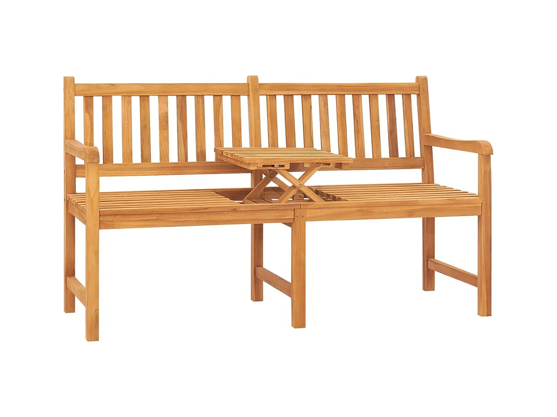 3-Sitzer-Gartenbank mit Tisch 150 cm aus massivem Teakholz