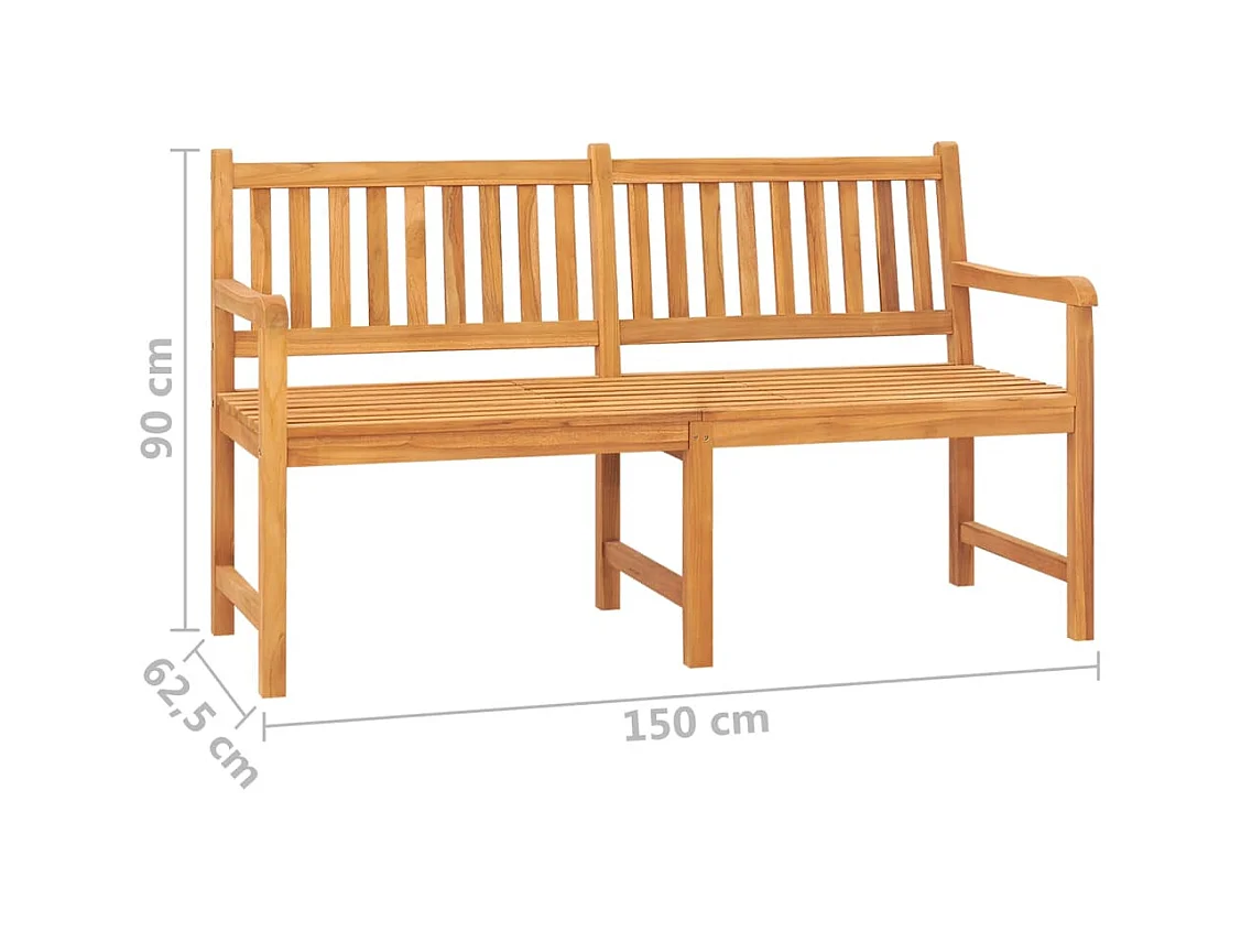 3-Sitzer-Gartenbank mit Tisch 150 cm aus massivem Teakholz
