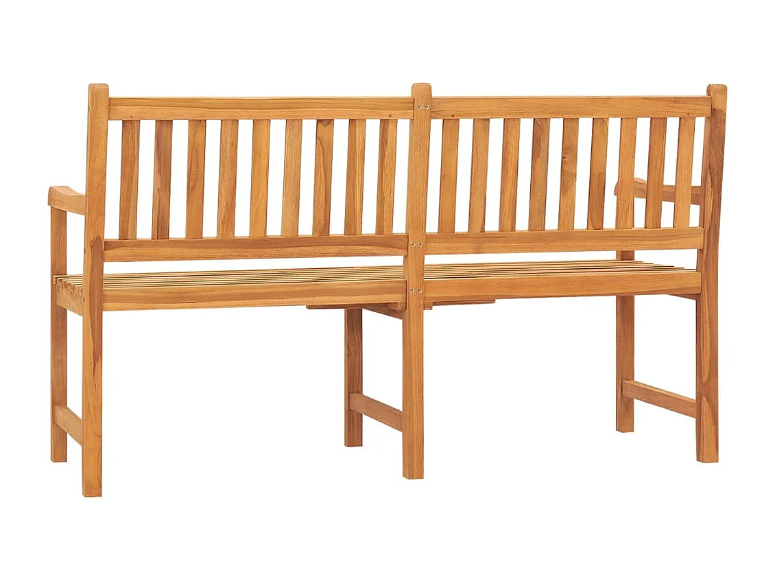 Banc de jardin 3 places avec table 150 cm bois de teck massif