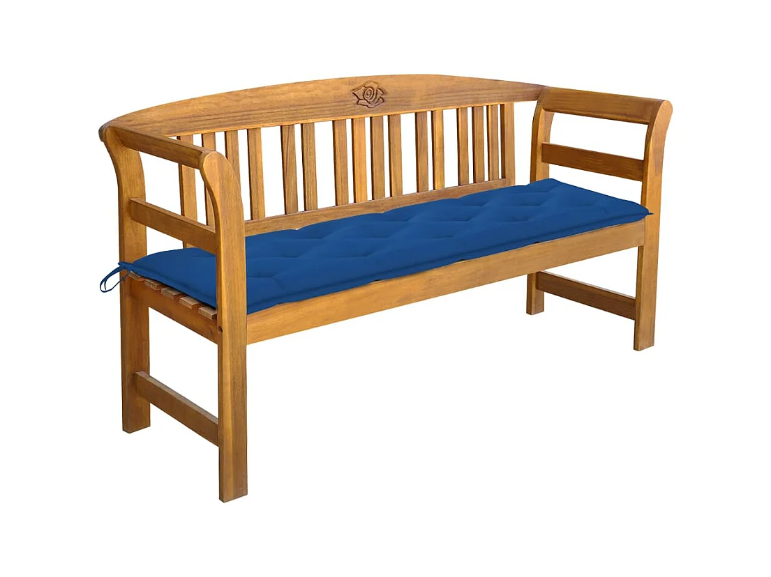 Banc de jardin avec coussin 157 cm Bois d'acacia massif