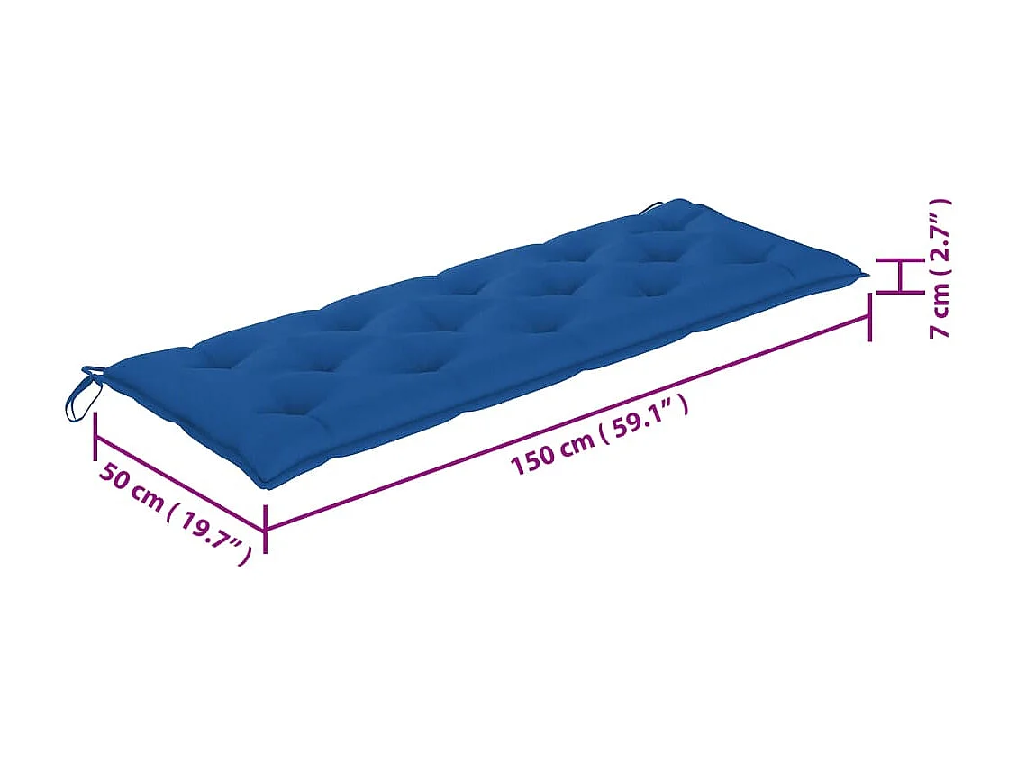 Banc de jardin avec coussin 157 cm Bois d'acacia massif