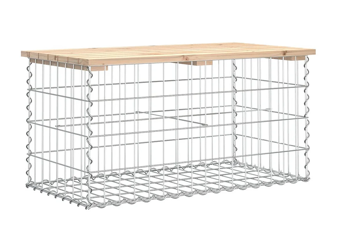 Panca da giardino gabbione di design 83x44x42 cm in legno di pino massiccio