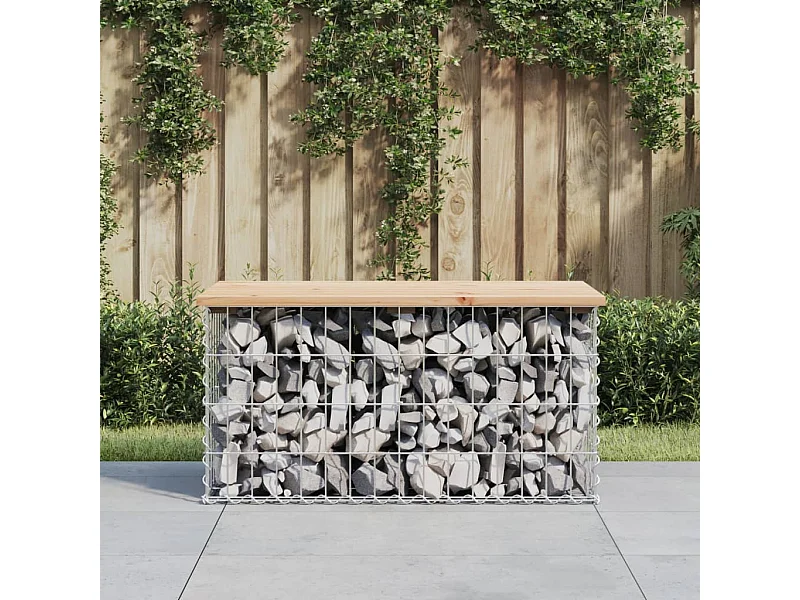 Banco de jardín de diseño Gaviones 83x44x42 cm de madera maciza de pino