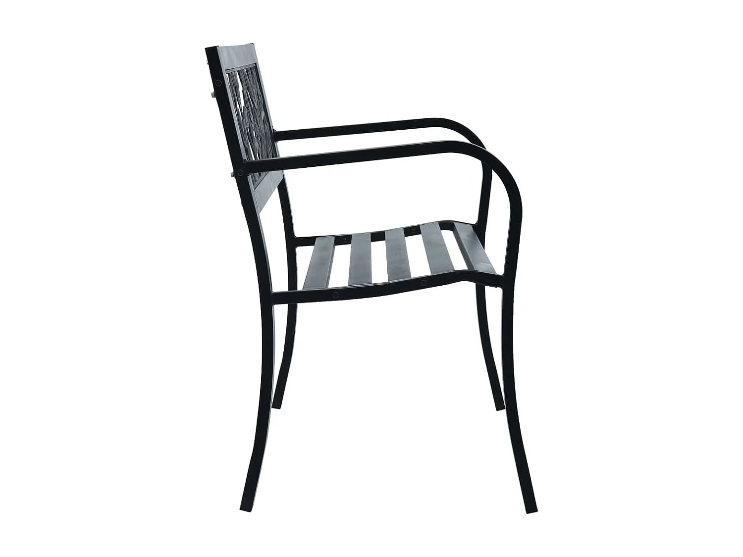 Banc de jardin 125 cm Noir Acier