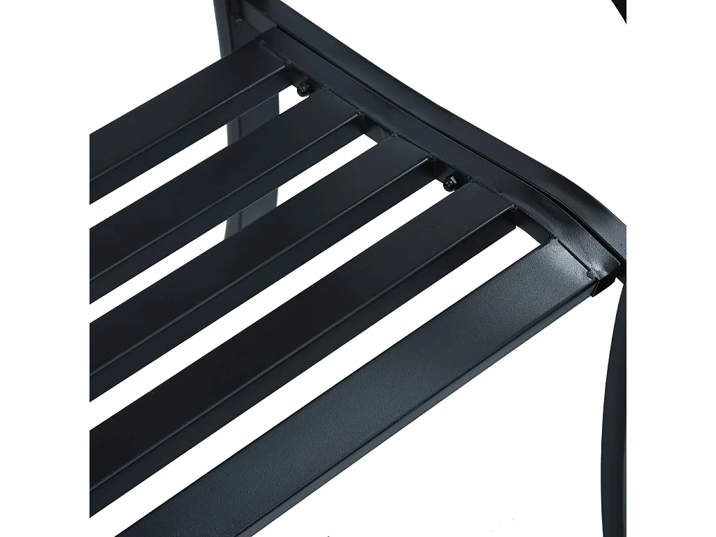 Banc de jardin 125 cm Noir Acier