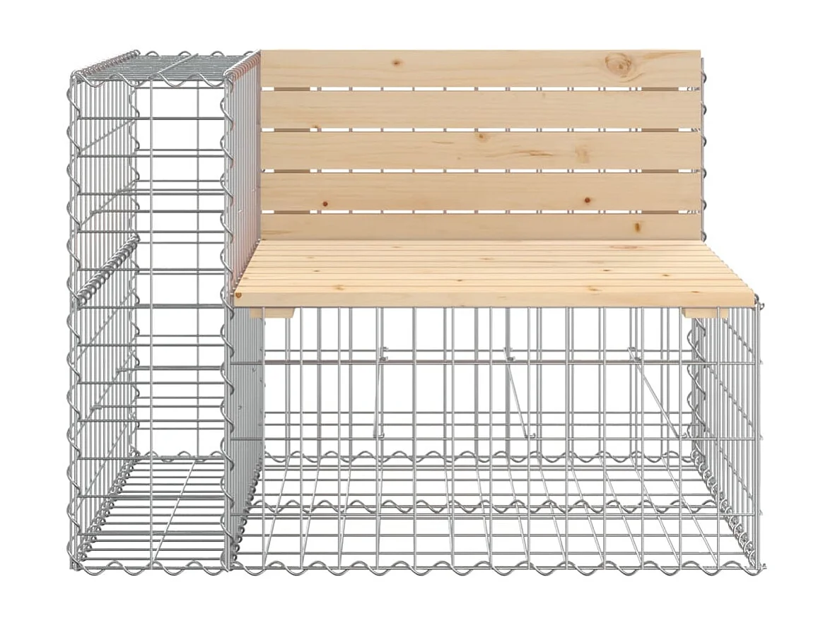 Panca da giardino di design gabbione 92x71x65,5 cm in legno di pino massiccio