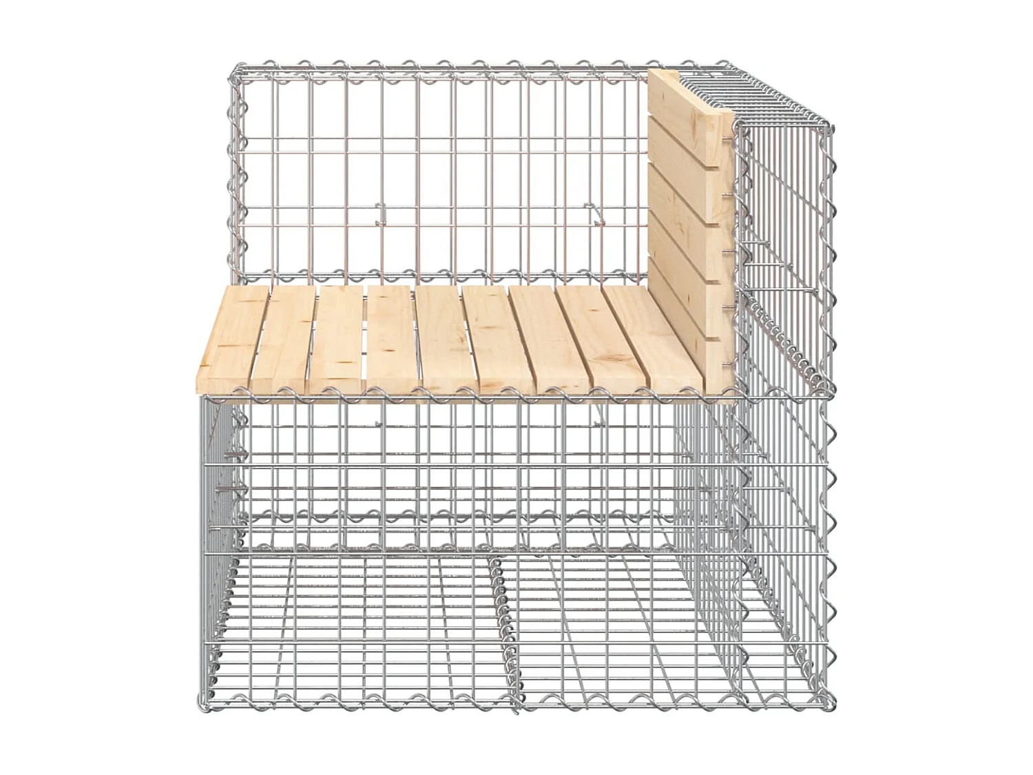 Panca da giardino di design gabbione 92x71x65,5 cm in legno di pino massiccio